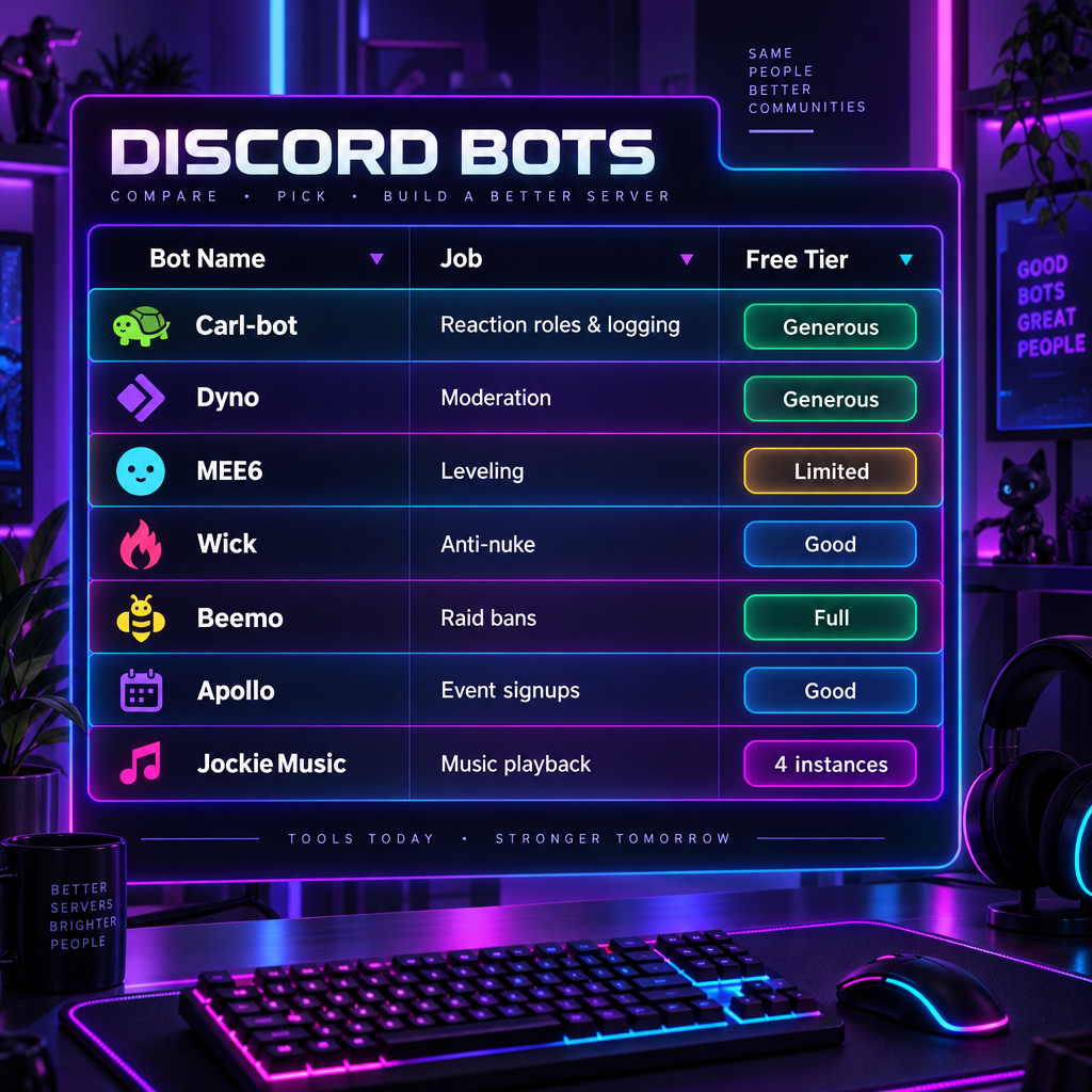 Discord Bots Comparison Table