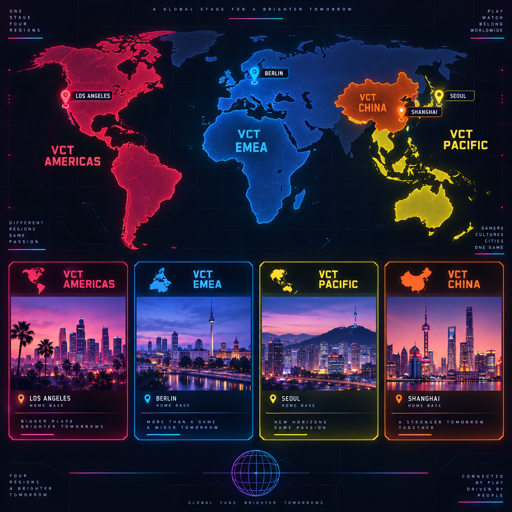 Four VCT Leagues World Map