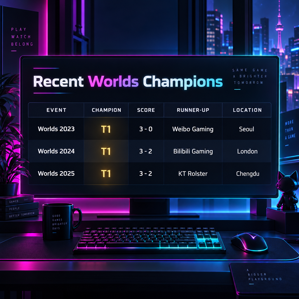 T1 Three-Peat Champions Table